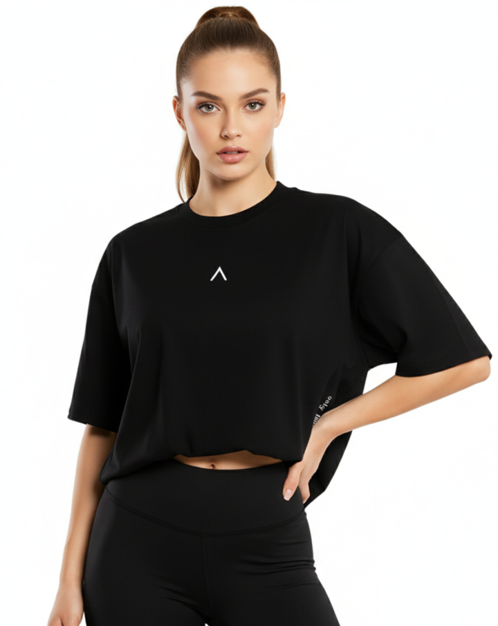 Polo Oversize | Negro | Mujer