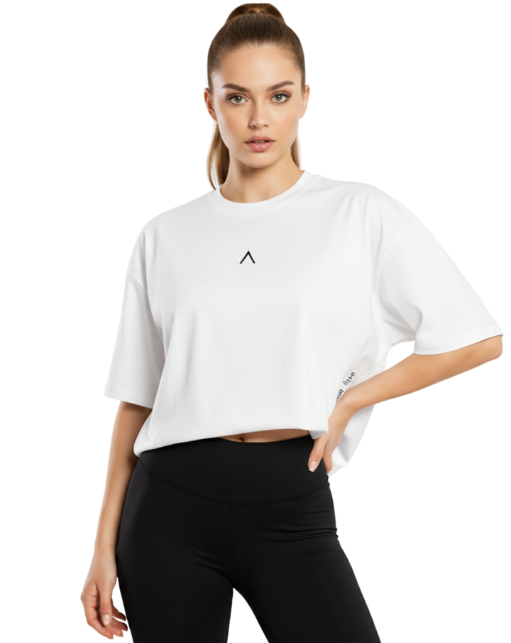 Polo Oversize | Blanco | Mujer