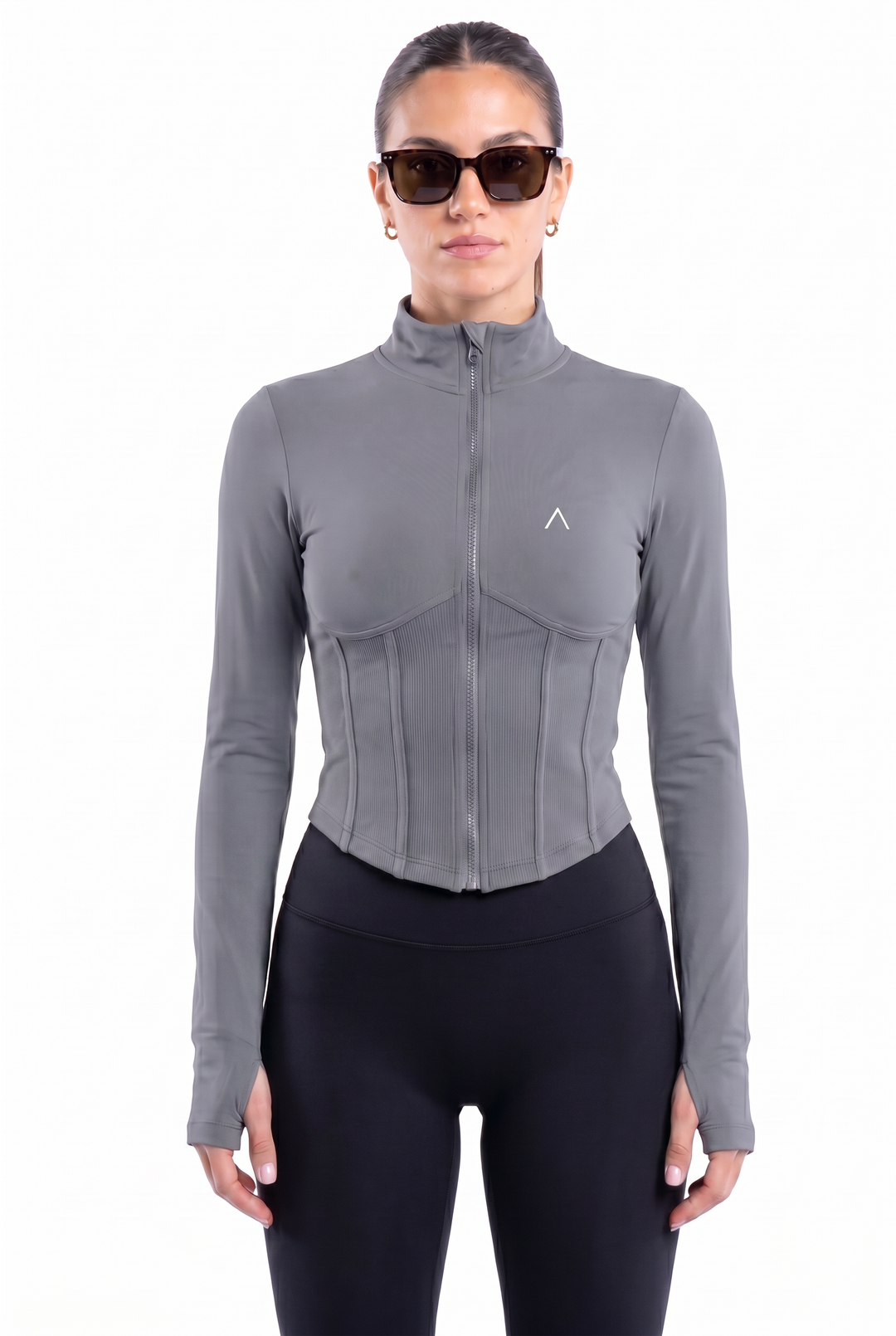 Signature Jacket Off Grey - casaca deportiva mujer - Ropa deportiva mujer -Alphafit