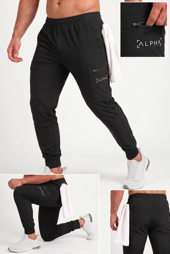 Cargo Jogger Black - Joggers Hombre - Ropa deportiva hombre -Alphafit