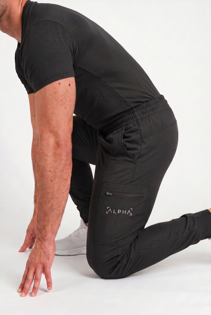 Cargo Jogger Black - Joggers Hombre - Ropa deportiva hombre -Alphafit