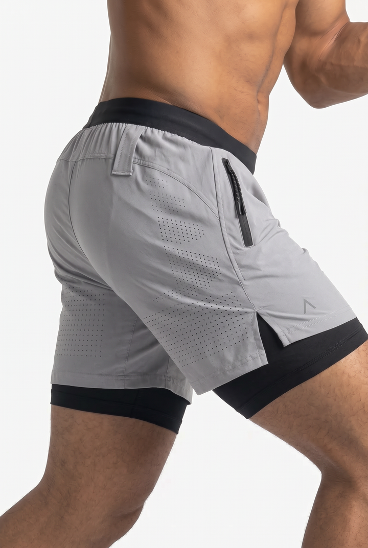 Onyx Short Grey - Short Deportivo Hombre - Ropa deportiva hombre - Alphafit