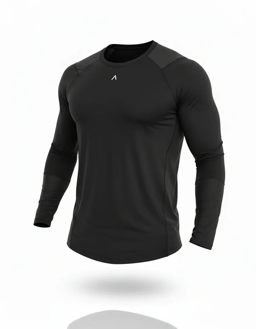 Polo de compresión manga larga hombre - Ropa deportiva hombre - Ropa deportiva - Alphafit