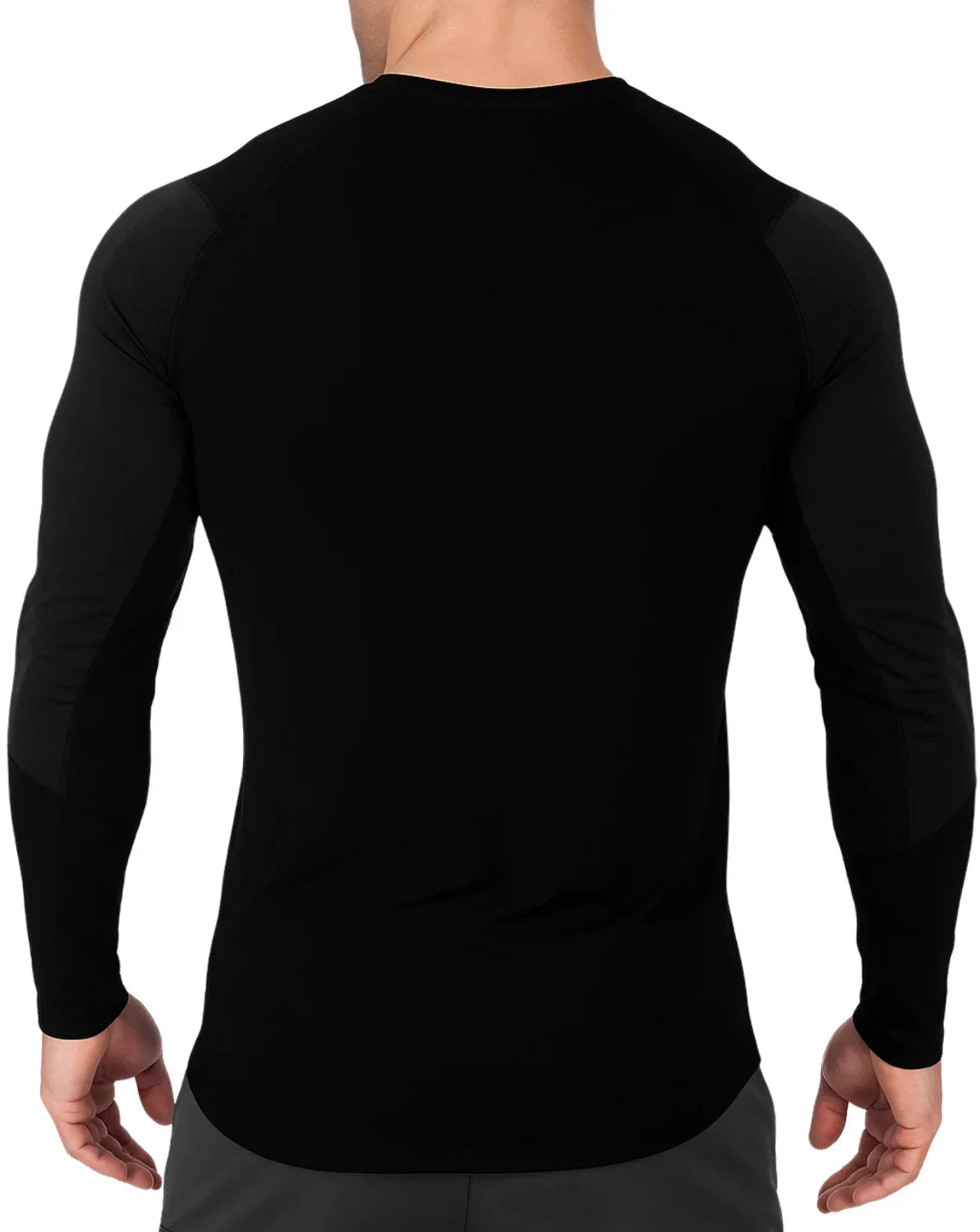 Velocity Polo Deportivo Black - Polo Deportivo Manga Larga Hombre - Ropa deportiva hombre -Alphafit