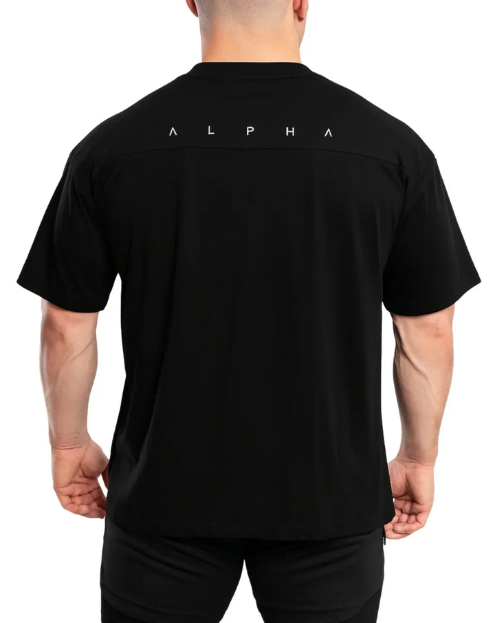 Polo Oversize Pump Negro - Polo Oversize hombre - Ropa deportiva hombre -Alphafit