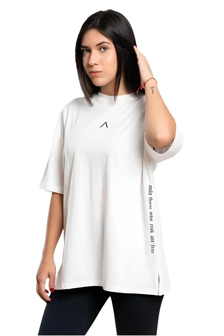 Polo Oversize White - Polo oversize mujer - Ropa deportiva mujer -Alphafit