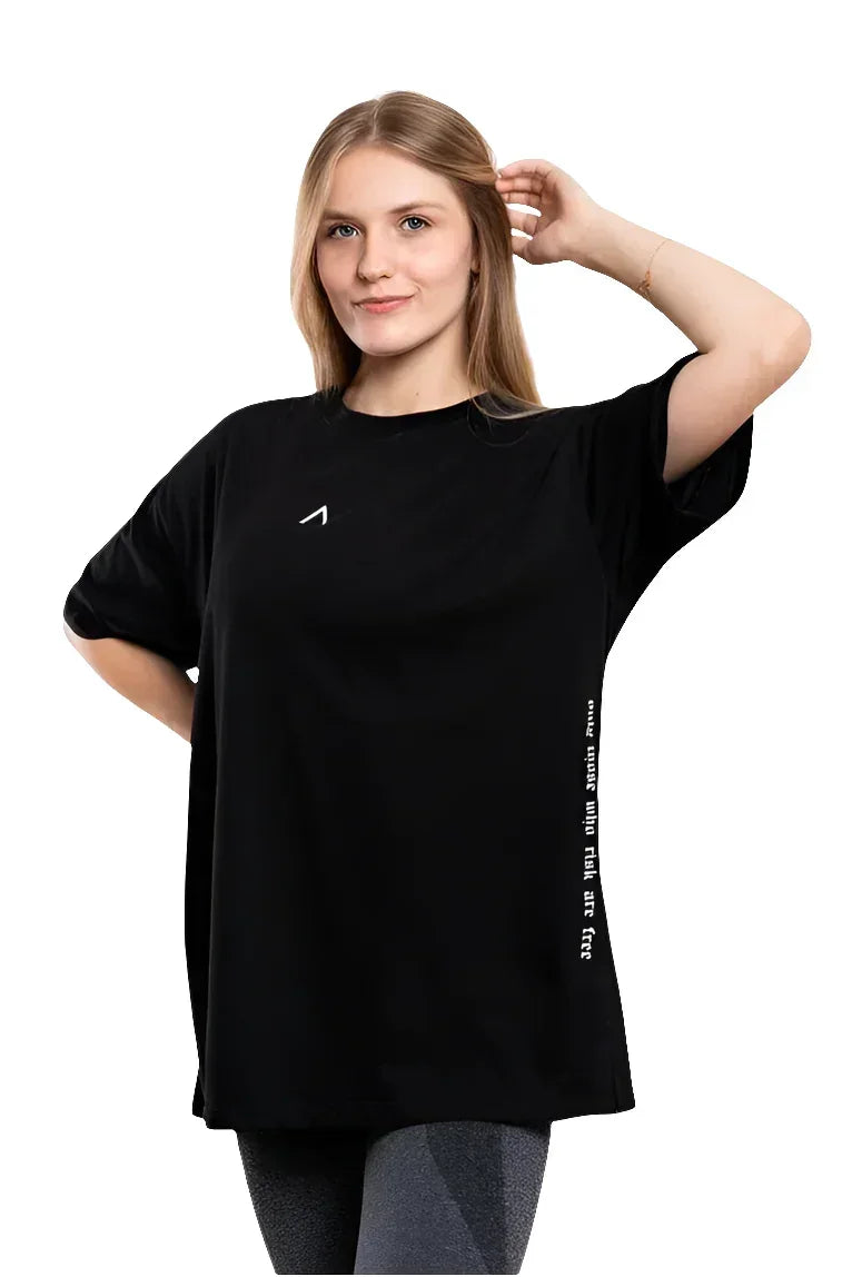Polo Oversize Deadweight Negro Mujer - Polo oversize mujer - Ropa deportiva mujer -Alphafit