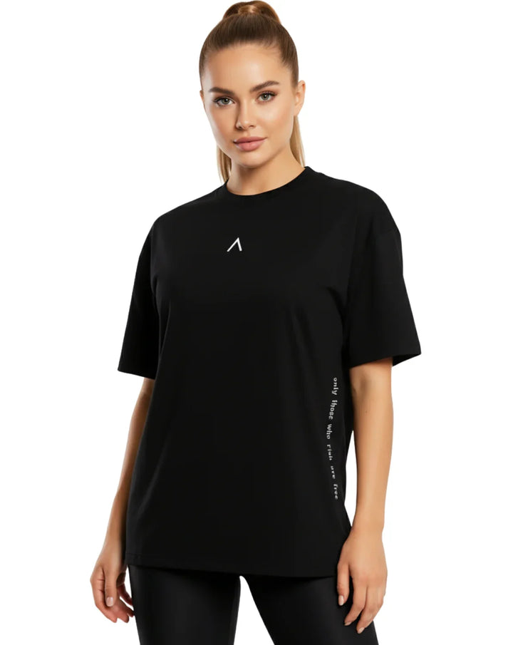Polo Oversize Black - Polo oversize mujer - Ropa deportiva mujer -Alphafit