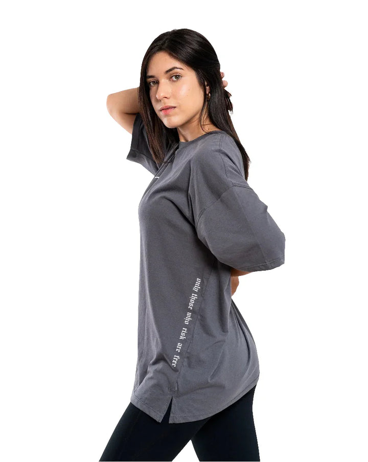 Polo Oversize Grey - Polo oversize mujer - Ropa deportiva mujer -Alphafit