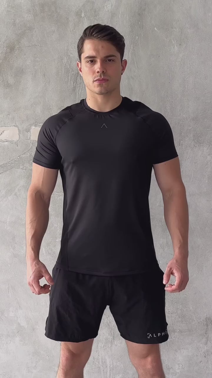 Pro Elite | Compression Anti UV | Polo | Alpha Negro