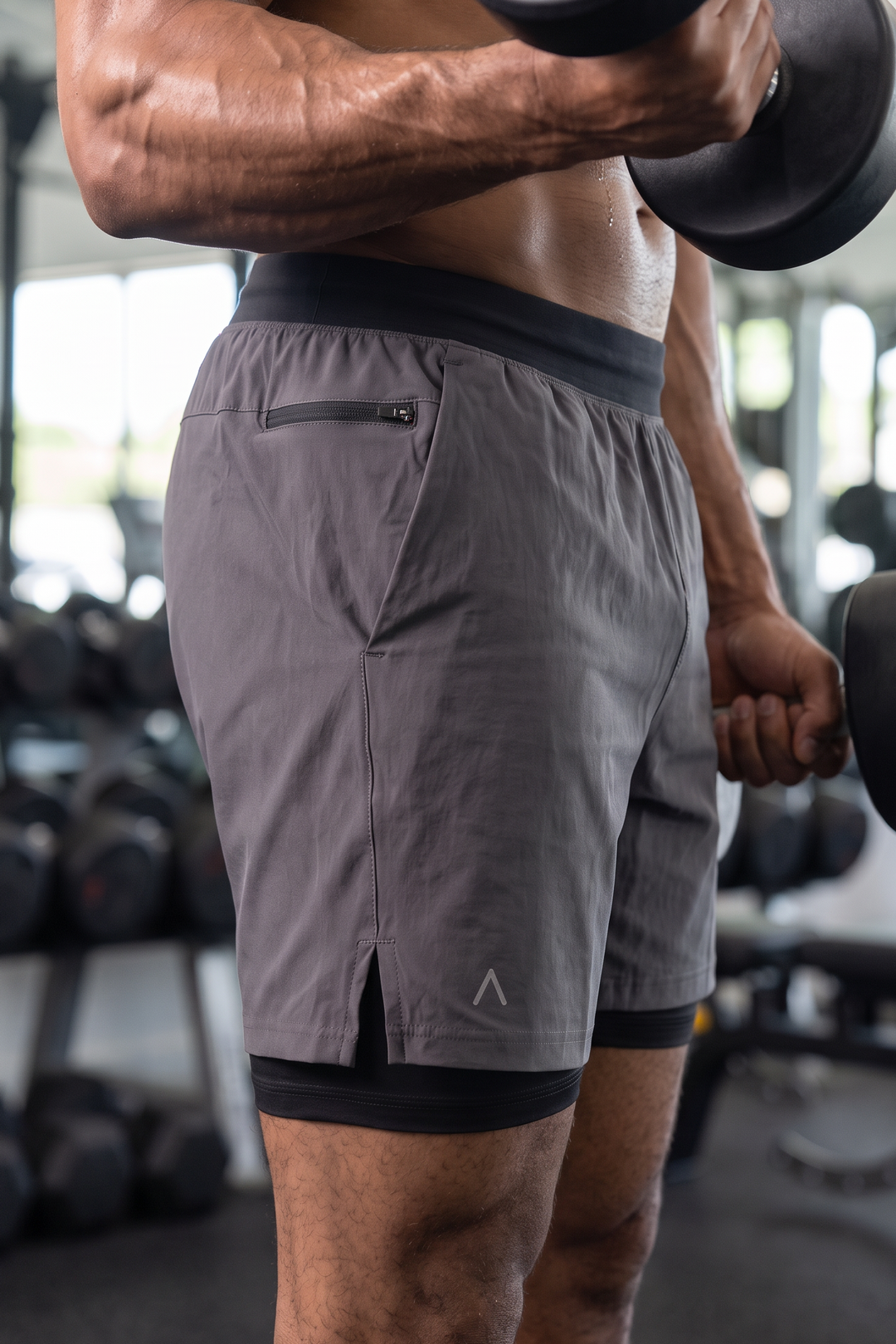 Runtech Short Grey - Short Deportivo Hombre - Ropa deportiva hombre - Alphafit