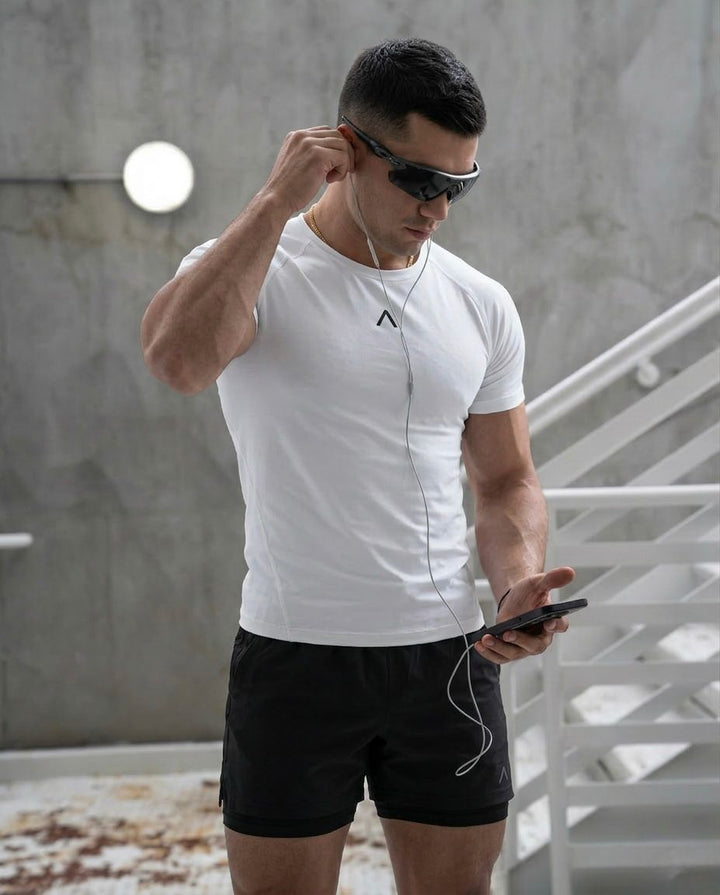 Runtech Short Black - Short Deportivo Hombre - Ropa deportiva hombre -Alphafit